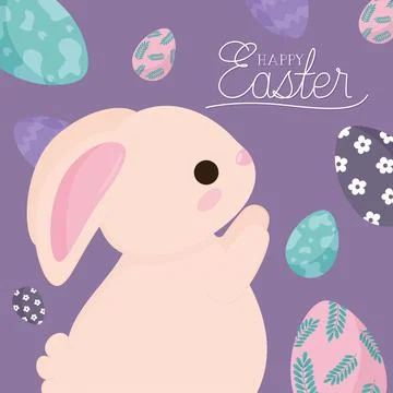 Happy easter poster Stock Illustration
