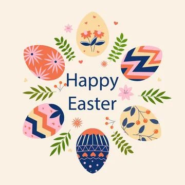 Happy Easter poster イラスト素材