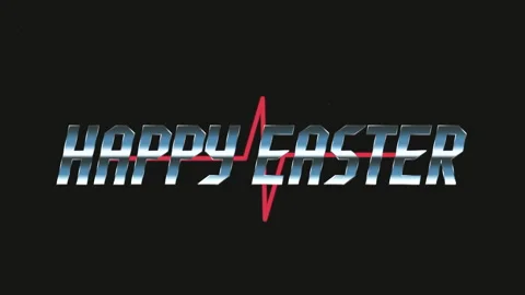 Happy Easter with pulse trace on digital screen Stock Footage 232837901