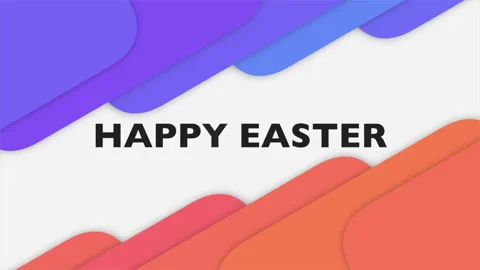Happy Easter with purple and orange geometric shapes pattern 動画素材 167442308
