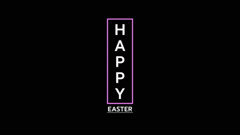 Happy Easter with purple frame on black fashion pattern Stock Footage 168814977