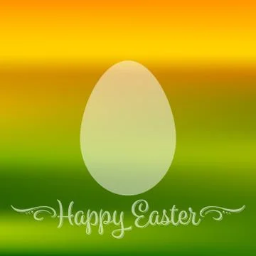 Happy Easter quote banner or greeting card with egg shape in fresh spring colors Illustrazione stock