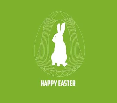 Happy easter rabbit and eggs background Stock Illustration