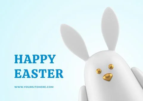 Happy Easter rabbit bauble animal holiday 3d greeting card design template .. Stock Illustration