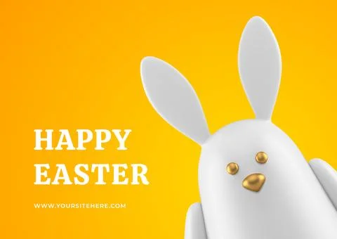 Happy Easter rabbit bauble animal character spring holiday 3d greeting card.. Stock Illustration