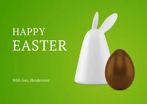 Happy Easter rabbit bauble chocolate chicken egg traditional treat 3d greetin Stock Illustration