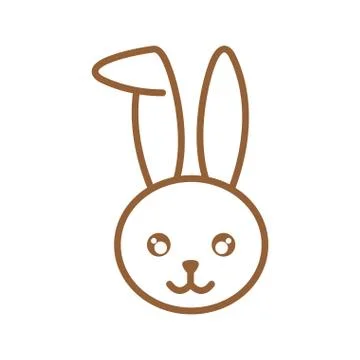 Happy easter rabbit cartoon line style icon vector design Illustrazione stock