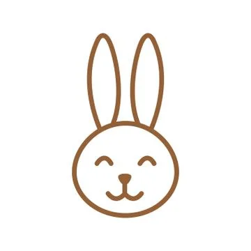 Happy easter rabbit cartoon line style icon vector design Illustrazione stock