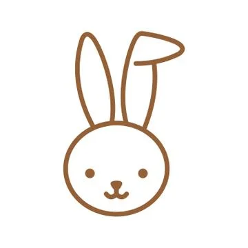 Happy easter rabbit cartoon line style icon vector design 스톡 일러스트