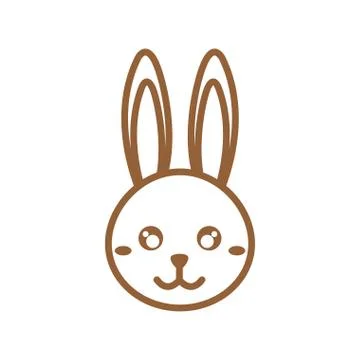 Happy easter rabbit cartoon line style icon vector design Stockillustratie