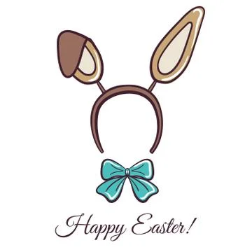 Happy Easter Rabbit Ears Stock Illustration