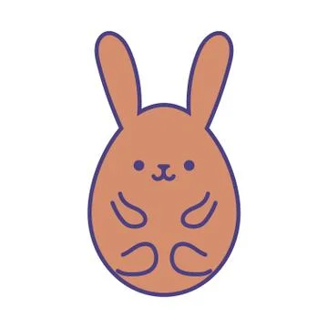 Happy easter rabbit egg flat style icon vector design Stock Illustration