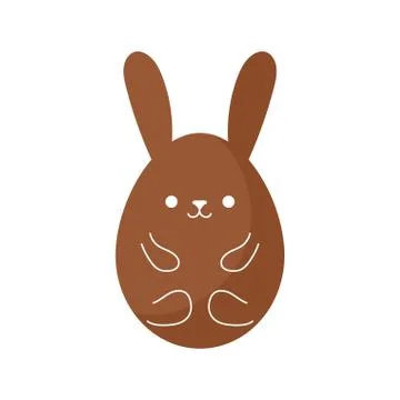 Happy easter rabbit egg flat style icon vector design Stockillustratie