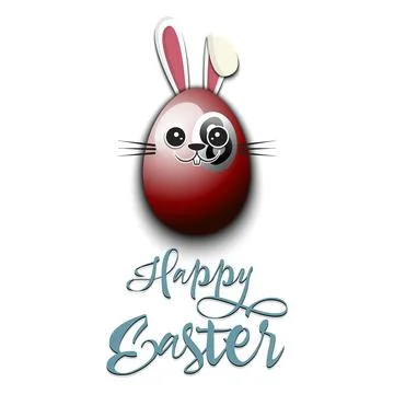 Happy Easter. Rabbit in the form of billiard ball Stock Illustration
