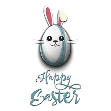 Happy Easter. Rabbit in the form of a rugby ball Stock Illustration