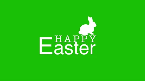 Happy Easter with rabbit on green color 動画素材 167439532