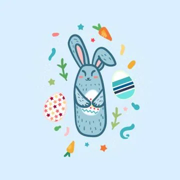 Happy Easter Rabbit Stock Illustration