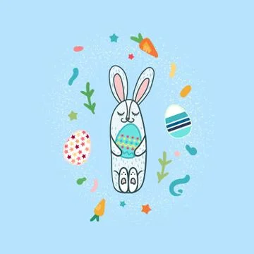 Happy Easter Rabbit Stock Illustration