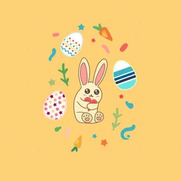 Happy Easter Rabbit Stock Illustration