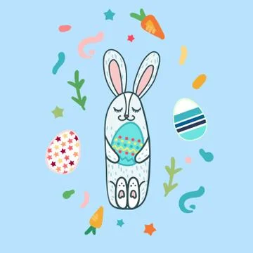 Happy Easter Rabbit Stock Illustration