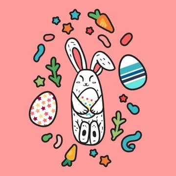 Happy Easter Rabbit Stock Illustration