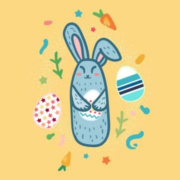 Happy Easter Rabbit Stock Illustration