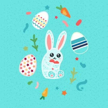 Happy Easter Rabbit Stock Illustration