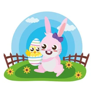 Happy easter rabbit Stock Illustration