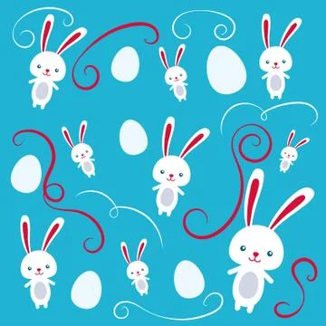 Happy easter rabbits, easter funny bunny Stock Illustration