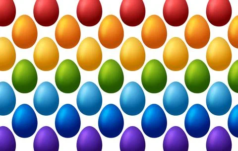 Happy Easter rainbow egg pattern vector background. Simple colorful backgroun Illustrazione stock