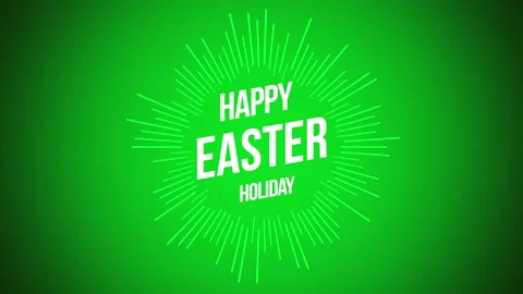 Happy Easter with rays on green color Stock Footage 167439563