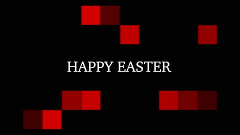 Happy Easter with red cubes pattern on fashion black gradient Stock Footage 233399126