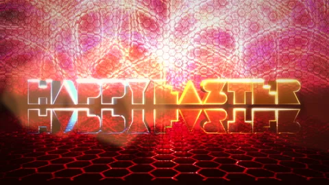 Happy Easter with red disco lights on stage Stock Footage 169735905
