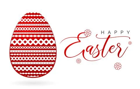Happy Easter red Easter egg, Easter egg with paper cut. Stock Illustration
