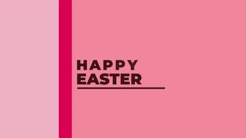 Happy Easter with red lines on pink pattern Stock Footage 167442258