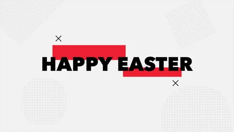Happy Easter with red shapes and geometric pattern Stock Footage 165182609