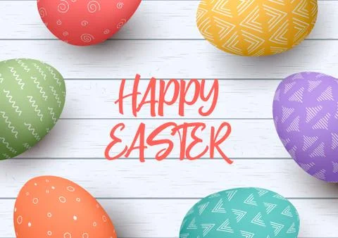 Happy Easter reel. Easter colorful eggs in circle with different simple ornam Stock Illustration