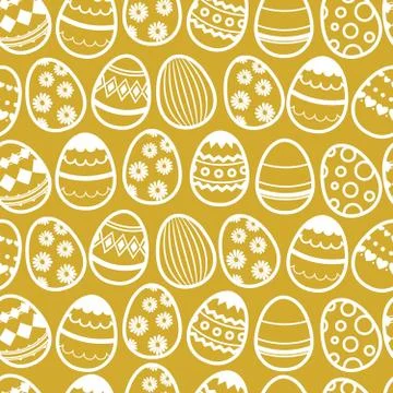 Happy easter repetition vector background. Seamless wallpaper with eggs Illustrazione stock