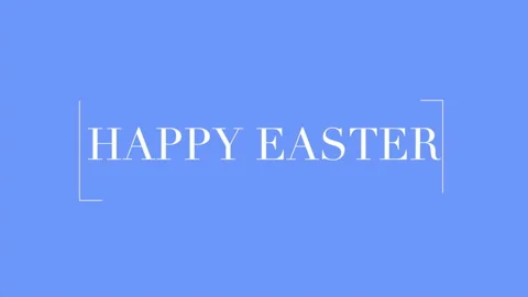 Happy Easter on retro blue pattern Stock Footage 168087244