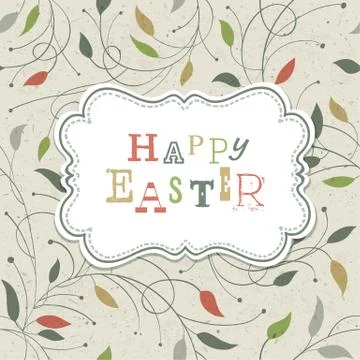 Happy easter retro cute greeting. vector, eps10 Stock Illustration