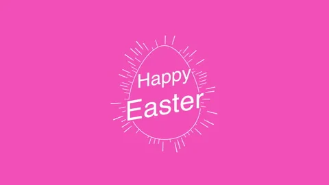 Happy Easter with retro egg on pink color Video stock 168053578