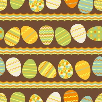 Happy Easter retro seamless pattern Stock Illustration
