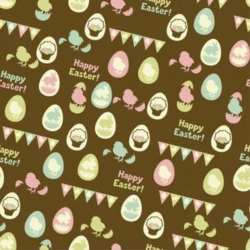 Happy Easter retro seamless pattern Stockillustratie