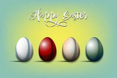 Happy Easter. Rugby ball and eggs Stock Illustration