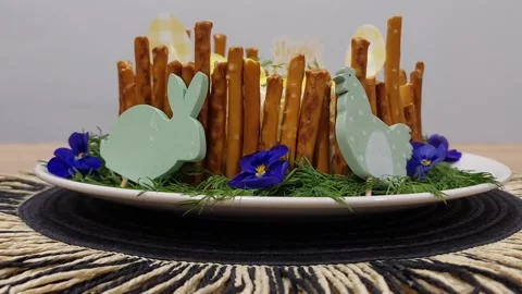 Happy Easter Salad Footage Video stock 267127825