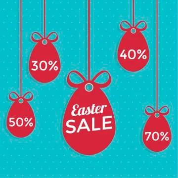 Happy Easter sale flat style. Stock Illustration