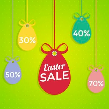 Happy Easter sale flat style. Stock Illustration