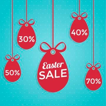 Happy Easter sale flat style. Stock Illustration
