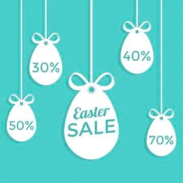 Happy Easter sale flat style. Stock Illustration