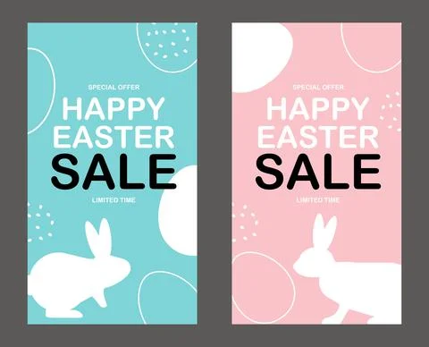 Happy Easter sale poster template. Template for advertising, easter flyer, gr Stock Illustration